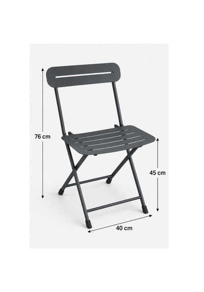 Katlanır Metal Balkon Bahçe Sandalyesi Bistro Sandalye Tekli Füme 1648