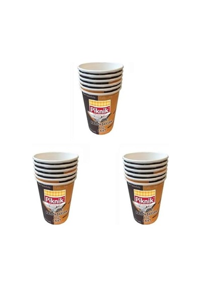 Piknik Kullan At Karton Bardak 8 Oz 6'lı 1484 3lü Paket Açık Mavi