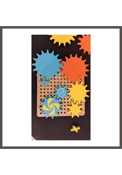 Bezos 3d Baskı Dişli Çarklar Puzzle Tahtası - Döner Zincirleme Dişli Seti, Montessori Fen Ve Mekanik Öğretim Materyali Nxrlvng