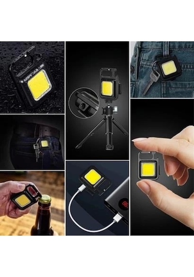 Anahtarlıklı, Açacaklı,güçlü Mıknatıslı 3 Farklı Led Modlu Mini Boy Asılabilen Led Kamp Aydınlatması,el Feneri