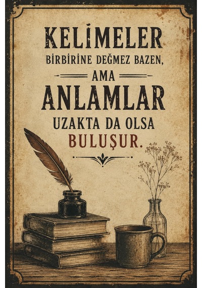 Retro Edebi Söz Ahşap Mdf Tablo Vintage Dekoratif Duvar Panosu Kitap Temalı 25