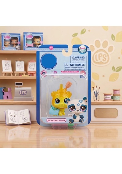 3 Parça Minişler Pet Shop Işıklı Toplu Kutulu Tekli Oyuncak Figürü - Bal Şapkalı Sarı Kedi