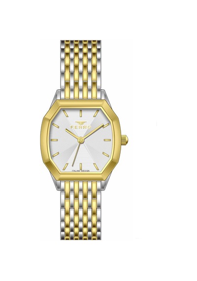 Ferro Fl21766awt-d Quartz Çelik Sarı Gri 28 Mm Kadın Kol Saati