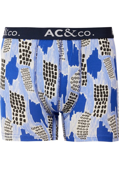 Ac&Co / Altınyıldız Classics Pamuklu Esnek Desenli Erkek 3'Lü Boxer Lacivert - Gri