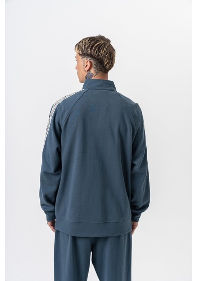 Respire Erkek Damask Şerit Detaylı Dik Yaka Doubleface Zip Oversize Sweatshirt Petrol Respire Erkek Damask Şerit Detaylı Dik Yaka Doubleface Zip Oversize Sweatshirt Petrol