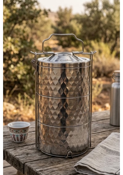 Cooker 3 Katlı Paslanmaz Çelik Sefer Tası Yk1841 Gümüş