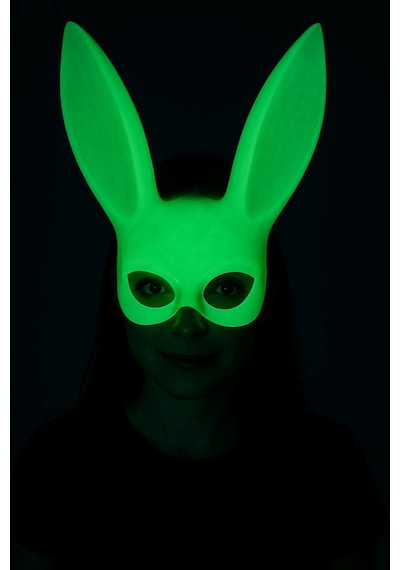 Karanlıkta Parlayan Fosforlu Tavşan Maskesi Glow Bunny Masq N177 Tüm Yaşlar