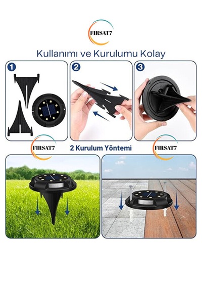 4 Adet 12 Ledli Solar Güneş Enerji Otomatik Yanma Rgb Rengarenk Toprağa Saplamalı Bahçe Aydınlatma