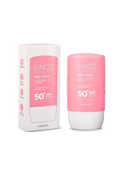 Sinoz Pink Touch Yüksek Koruyucu Ton Eşitleyici Pembe Yüz Güneş Kremi SPF50+ 50 ML