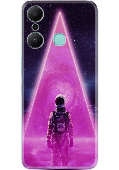 Infinix Hot 20 Play Kılıf Resimli Desenli Silikon Platinium Series Astro Purple 1890