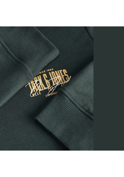 Jack & Jones Erkek Gögüs Baskili Bisiklet Yaka Sweatshirt - Aero - 12298492 Çok Renkli