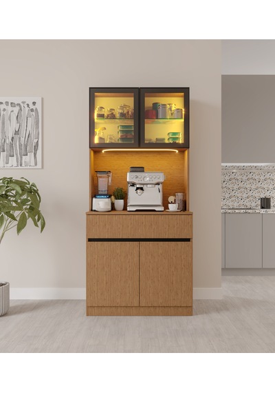 Bambu Mini Komple Mdf Led Aydınlatmalı Kahve Köşesi