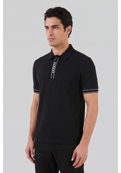 Buratti Pamuklu Regular Fit Yarım Fermuarlı Polo T Shirt Erkek Polo Yaka T Shirt 5904073 Siyah