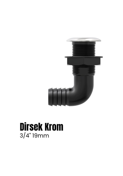 Seaflo Krom Flanşlı Sintine Rekoru Depo Çıkışı Dirsekli 3/4" - 19mm-1841