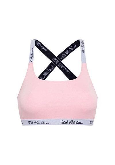 U.S. Polo Assn. Kadın Pembe Çapraz Askılı Büstiyer 68001 Pembe