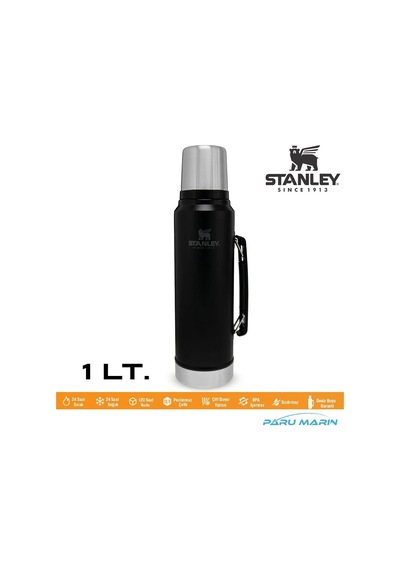 Stanley Legendary Klasik Vakumlu Paslanmaz Çelik Termos 1lt - Matte Black Pebble