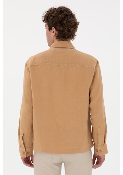 U.s. Polo Assn. Erkek Camel Gömlek Desenli 50299590-vr015 Camel