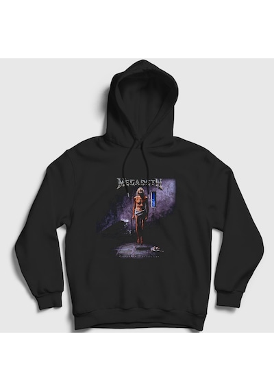 Presmono Unisex Extinction Megadeth Kapüşonlu Sweatshirt Siyah