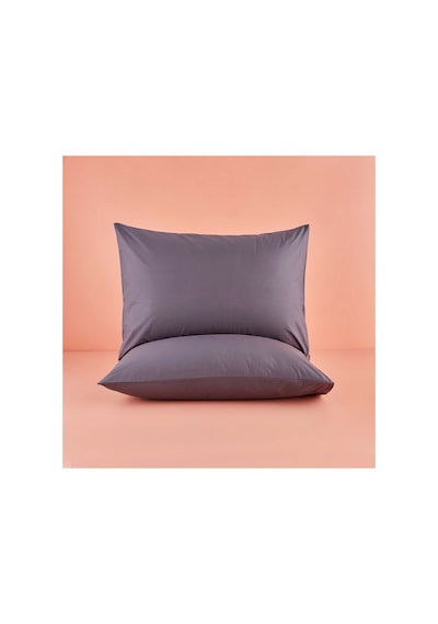Bella Maison %100 Pamuk Saten Supreme 2'li Yastık Kılıfı Antrasit 50x70 Cm Antrasit