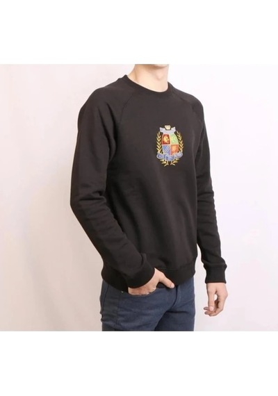 Superfly Erkek Nakışlı O Yaka Sweatshirt 20217 Siyah