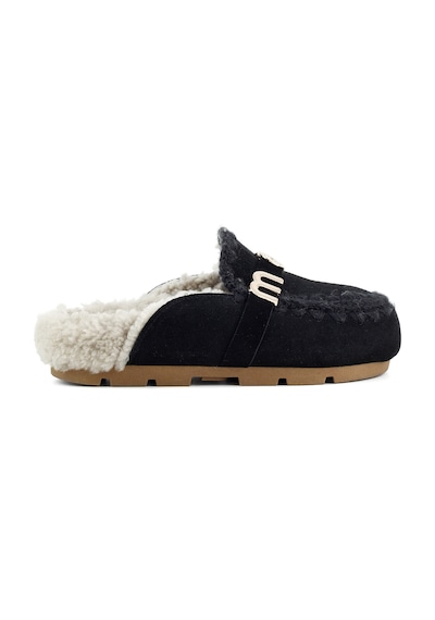 Terlik/ Panduf Ev Kadın Mu.fw431000a Bkbk Mou Wınter Bıo Slıde - Logo Black Black Siyah