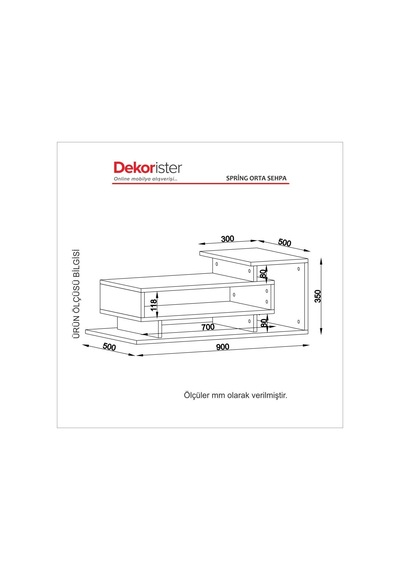 Dekorister Spring Orta Sehpa Beyaz-Ceviz Dekorister Spring Orta Sehpa Beyaz-Ceviz