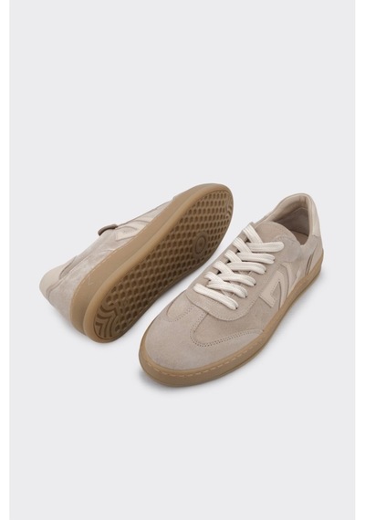 Derinet Hakiki Deri Comfort Taban Kadın Sneaker Bej Süet Bej Süet