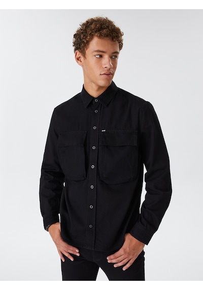 Slim Fit Erkek Gömlek U.kol Siyah