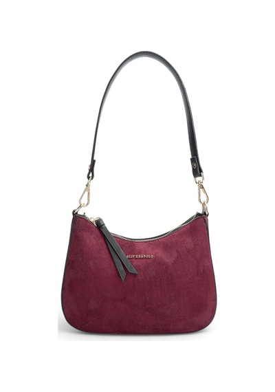 Silver & Polo Silver Polo Bordo - Siyah Süet Kadın Omuz Çantası Sp1259