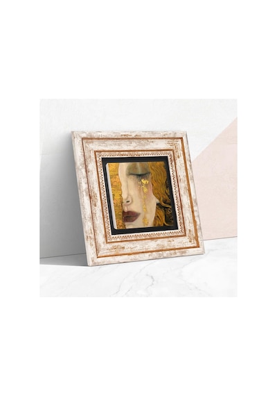 Lexroo Gustav Klimt Altın Gözyaşları Taş Duvar Tablosu - Çerçeveli Taş Tablo