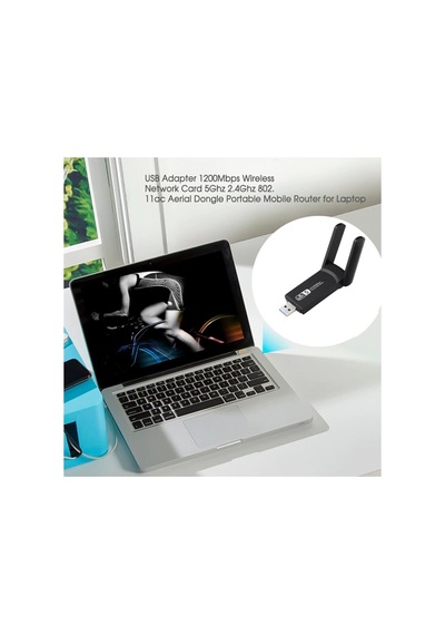Usb 3.0 1200mbps Wifi Alıcı Adaptörü Çift Bantlı 5ghz 2.4ghz 802.11ac Wifi Anten Dongle Ağ Kartı
