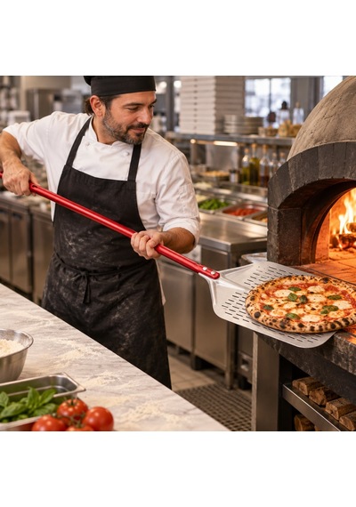 Fida Alüminyum Pizza Küreği Delikli 25 Cm
