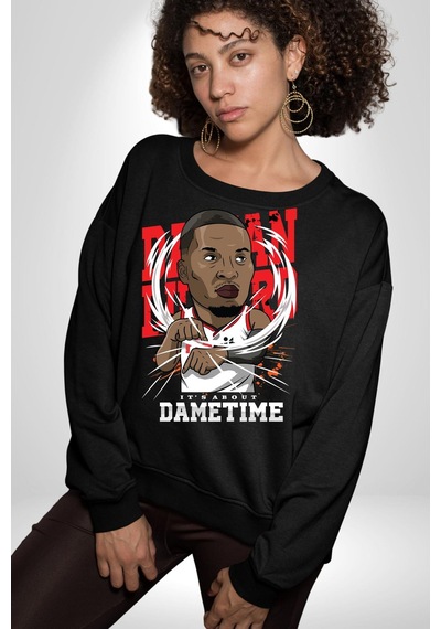 Basketbol Oyun Zamanı Unisex Siyah Sweatshirt Siyah