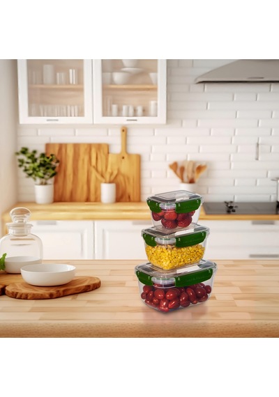 3'lü Master Dikdörtgen Saklama Kabı 400 ML - 800 ML - 1400 ML 001
