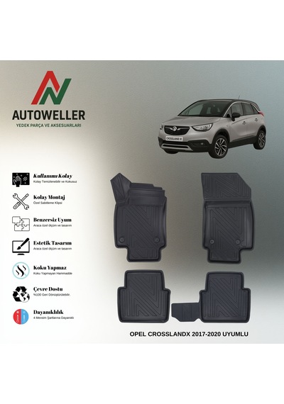Opel Crossland X 2017-2020 Uyumlu Havuzlu Oto Paspas