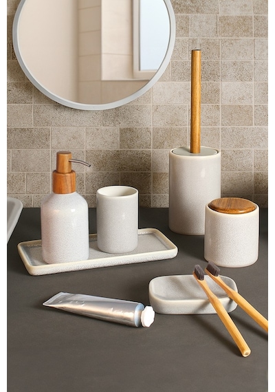 Primanova Elegance Banyo Seti 6 Parça Krem