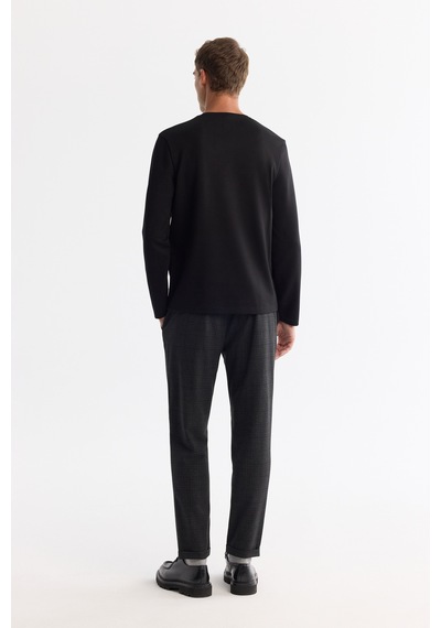Avva Erkek Siyah Bisiklet Yaka Viskon Karışımlı Basic Regular Fit Sweatshirt A42y1350