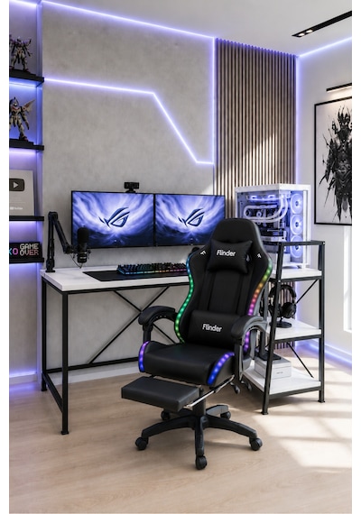 Oyuncu Masası + Oyuncu Koltuğu Takımı, L Masa Ve Ledli Sandalye Seti, Raflı Masa, Gaming Masası, Gaming Sandalyesi-4 Diğer Oyuncu Masası + Oyuncu Koltuğu Takımı, L Masa Ve Ledli Sandalye Seti, Raflı Masa, Gaming Masası, Gaming Sandalyesi-4 Diğer