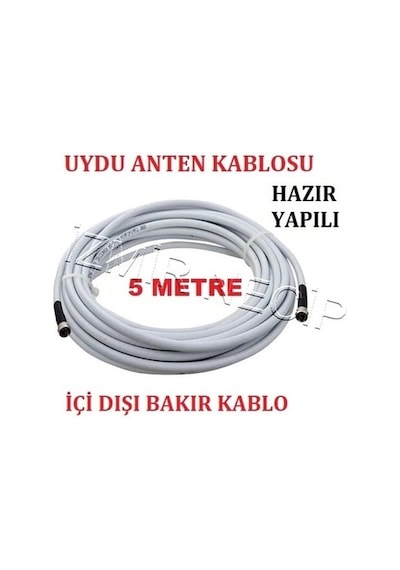 Anten Kablosu 5 M Hazir Uç Yapili Tak Çaliştir Uydu Cihaz Lnb