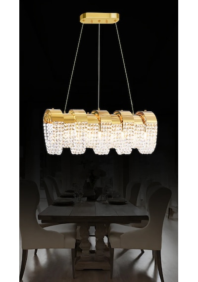 Mirella Yemek Masası Taşlı Avize 7226-p34-9x-dt Gold