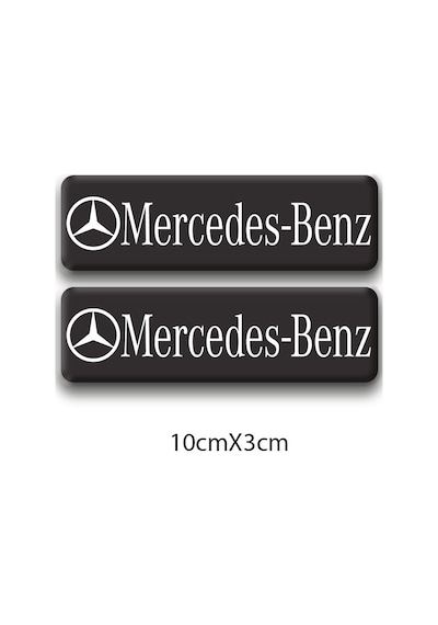 Otomobil Sticker Seti Mercedes Benz 2'li Logo 2 Nötr