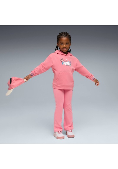 Puma X Gabbys Dollhouse Çocuk Baskılı Geniş Kesim Kapüşonlu Sweatshırt 634928 25 Pembe