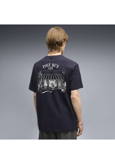 Puma Graphıc Puma Cafe Tee Lacivert Erkek T-shirt