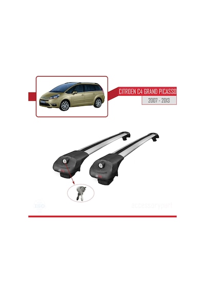 Citroen C4 Grand Picasso 2007-2013 Arası İle Uyumlu Ace-1 Ara Atkı Tavan Barı Gri