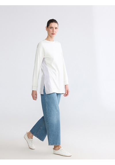 Lcw Everyday Bej Oversize Soft Touch Kadın Tunik
