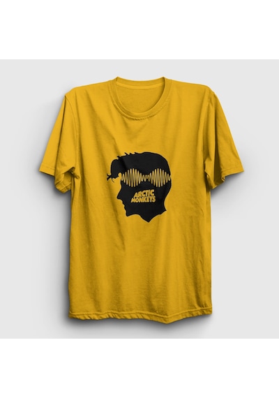Presmono Unisex Head Arctic Monkeys T-shirt Sarı