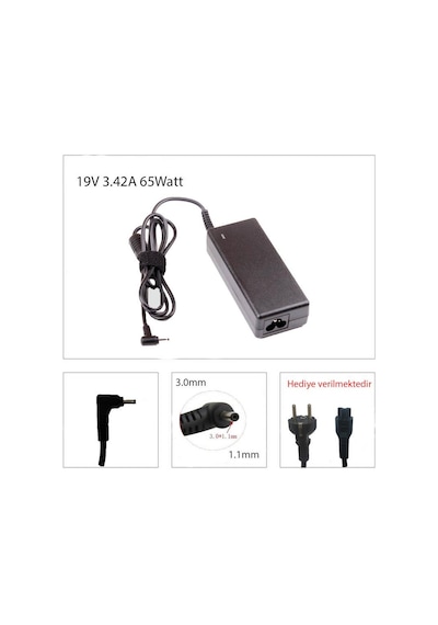 Acer Uyumlu PA-1450-26 19v 3.42a (65w) Notebook  Adaptör Şarj Aleti