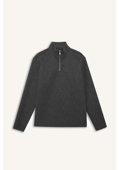 Defacto Regular Fit Yarım Fermuarlı Sweatshirt E9626ax25auar163 Antrasit-ar163