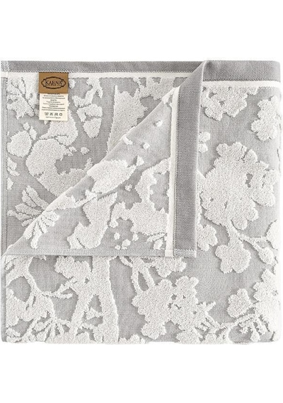 Pamuk Tekli Havlu Jakarlı Karna Eco Batıs - 70 X 140 Taş