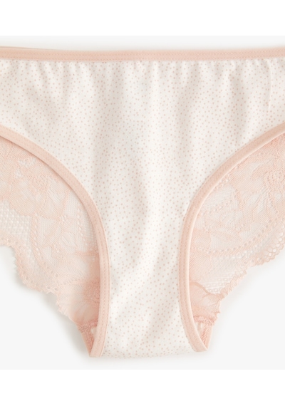 Koton Brazilian Külot Dantelli Pamuklu Pembe 4slk30022mk Gül